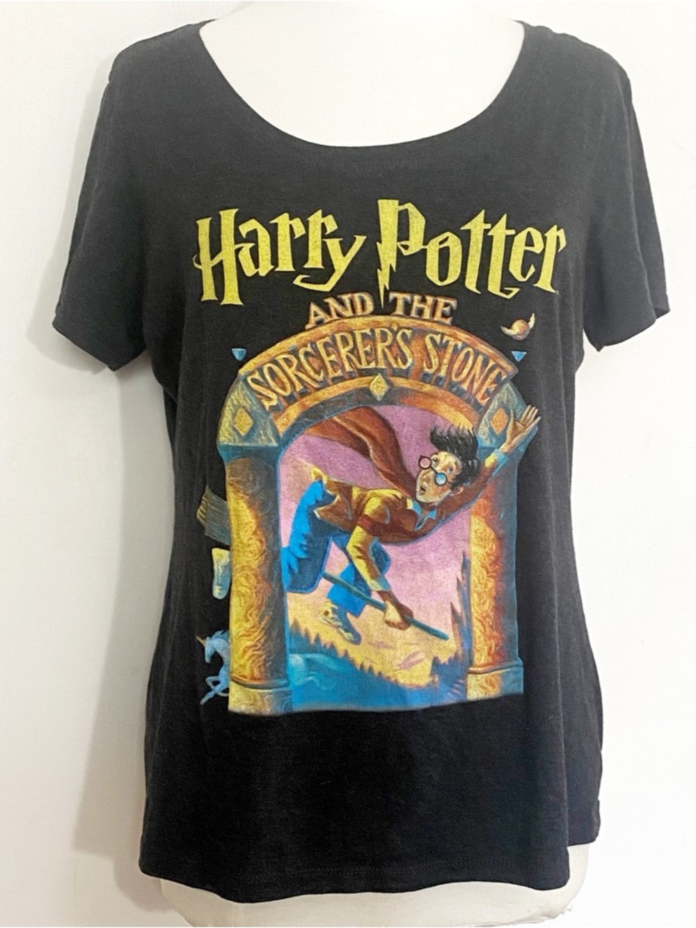 Harry Potter Sorcerers Stone Warner Bros. Dark Gray Cotton Blend Graphic Tee 2X